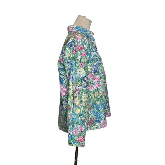 Tog Shop long sleeves floral buttoned blouse size M - Picture 7 of 9